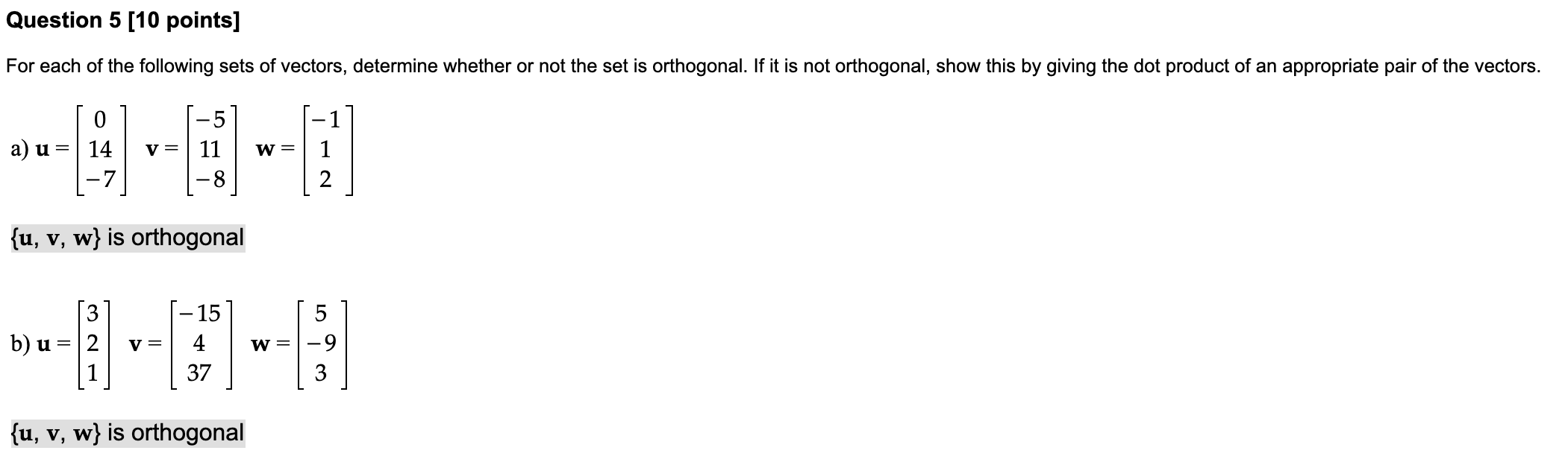 Solved Question 5 [10 points] For each of the following sets | Chegg.com