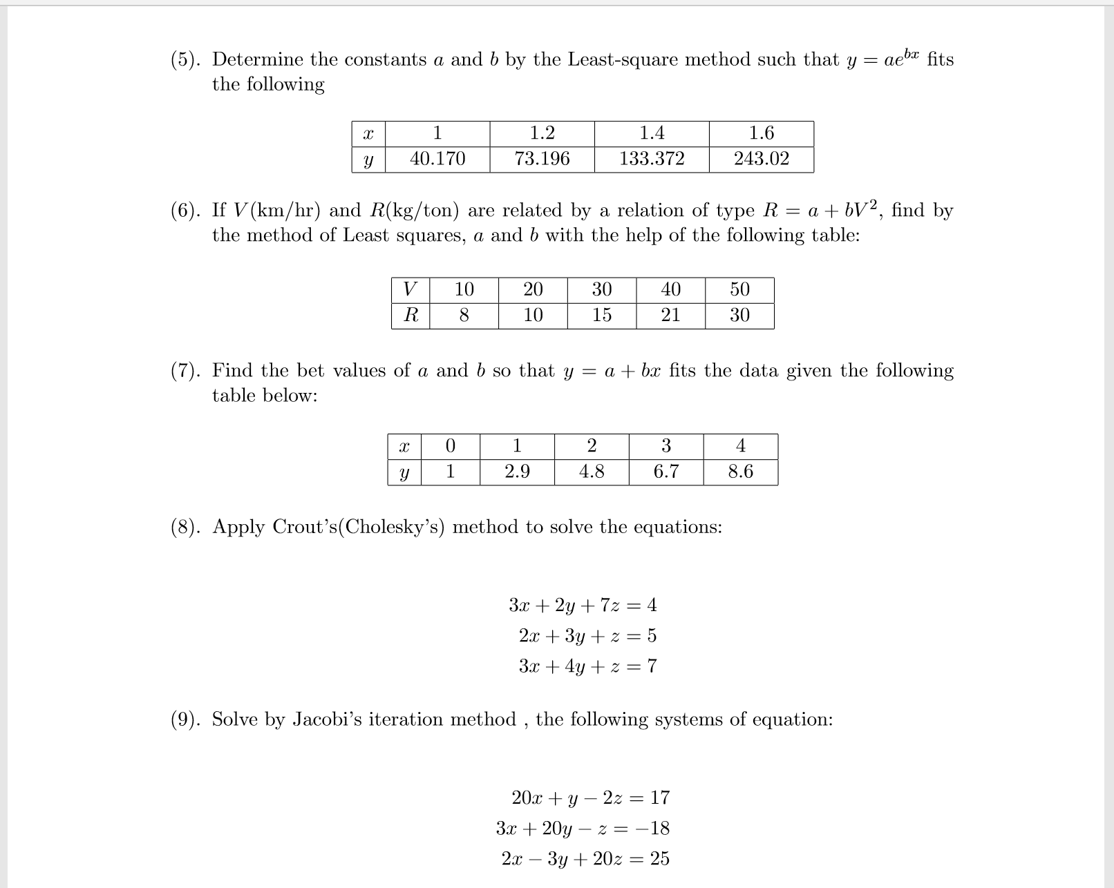 Solved (5). Determine The Constants A And B By The | Chegg.com