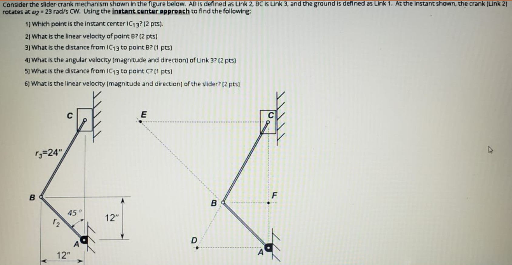 Solved Consider the slider-crank mechanism shown in the | Chegg.com
