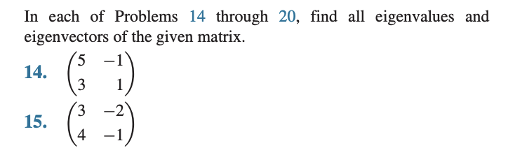 Solved In each of Problems 14 through 20, find all | Chegg.com