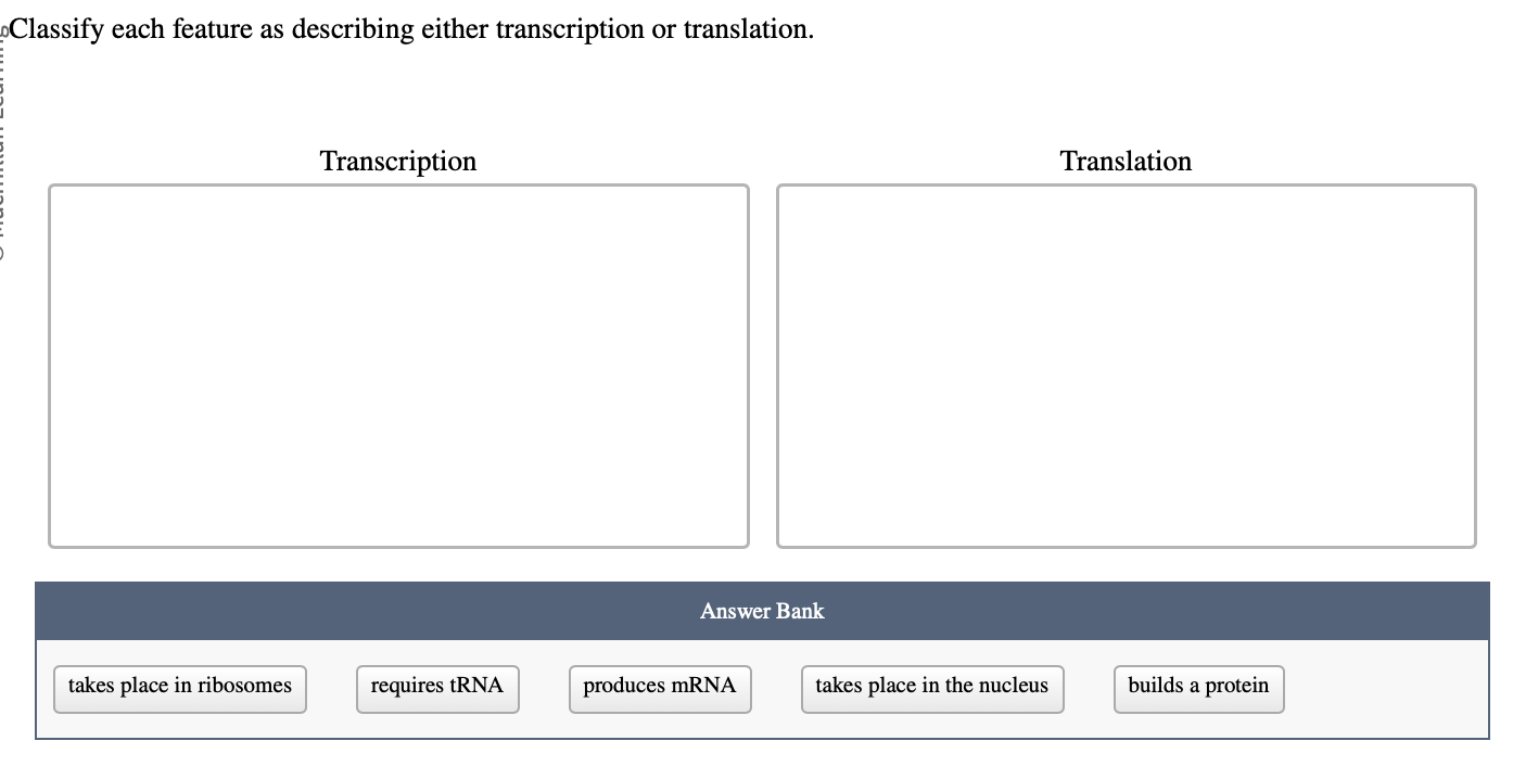 Solved ° ﻿Classify each feature as describing either | Chegg.com