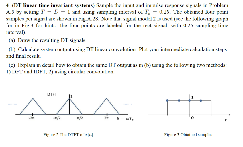 4 (DT linear time invariant systems) Sample the input | Chegg.com