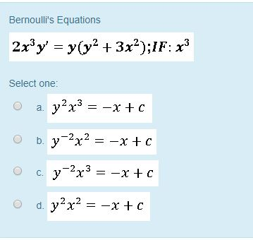 Bernoulli S Equations 2x3y Y Y2 3x If X3 Chegg Com