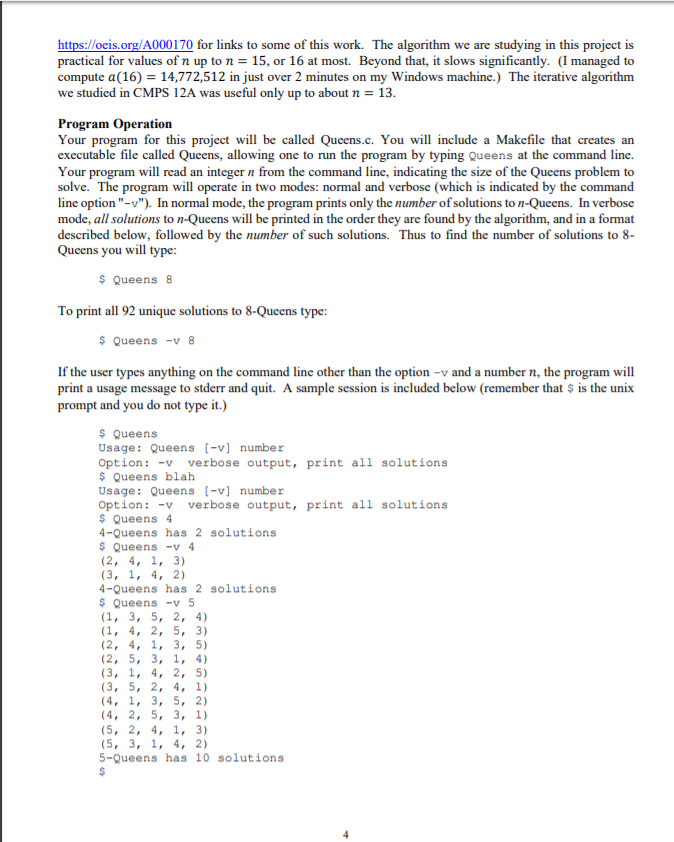 In this project, you will write a C program that | Chegg.com
