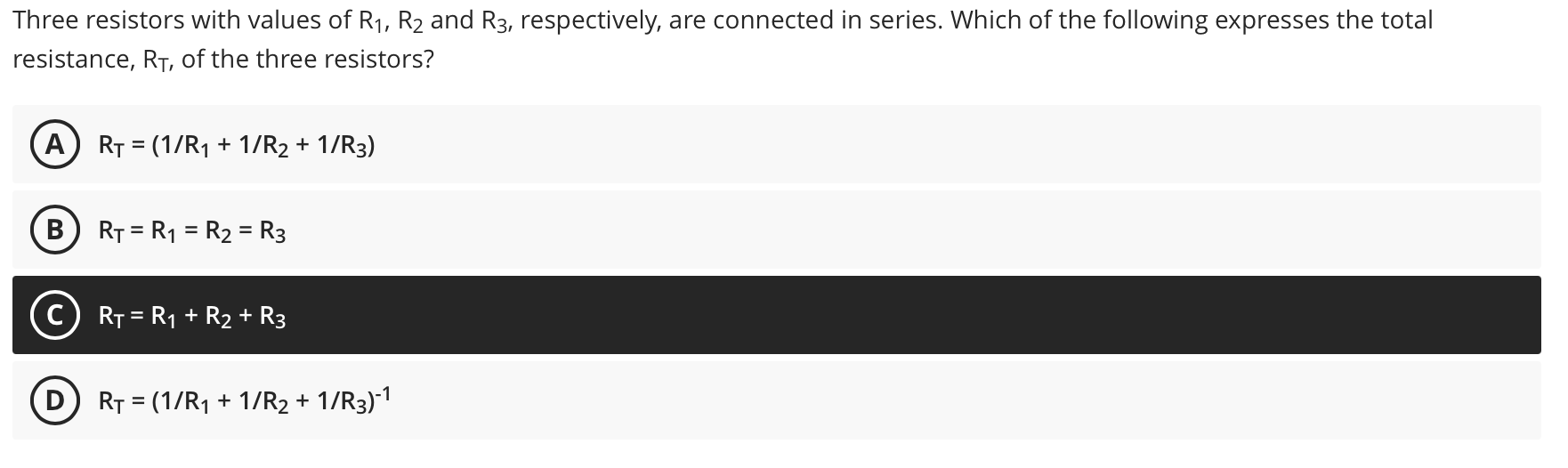 Solved Three resistors connected in series have individual