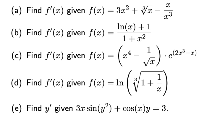 Solved (a) Find F′(x) Given F(x)=3x2+3x−x3x (b) Find F′(x) | Chegg.com