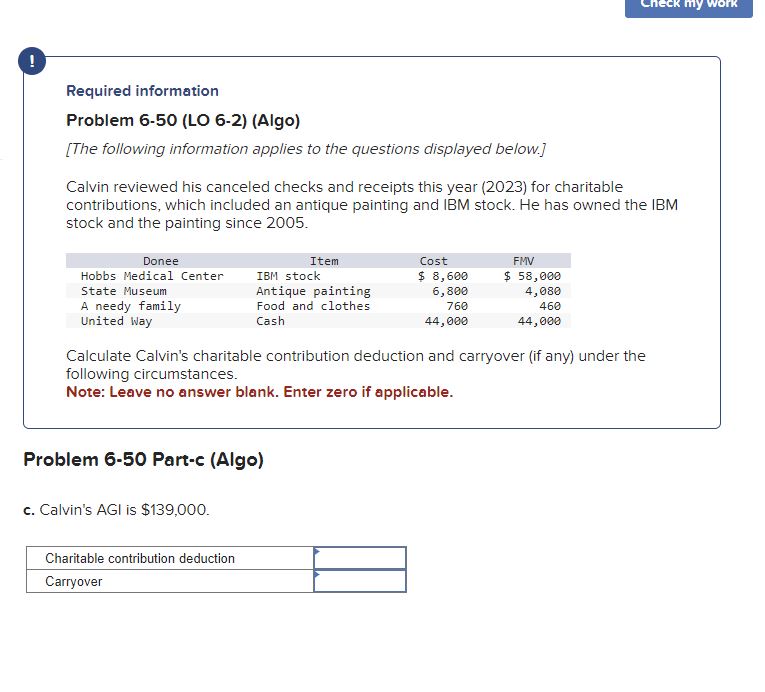 Calculate Charitable Contribution Deduction