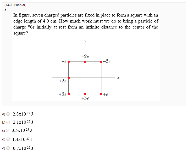 In figure, seven charged particles are fixed in place | Chegg.com