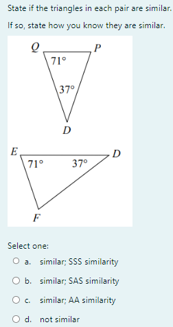 Solved State if the two triangles are congruent. If they | Chegg.com