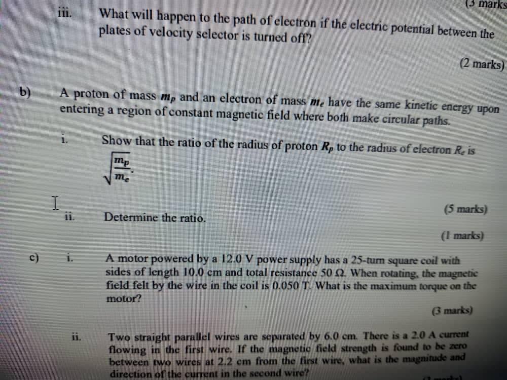 Solved 3 marks What will happen to the path of electron if | Chegg.com