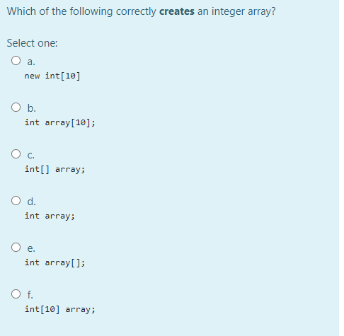 Solved Which of the following correctly declares an integer | Chegg.com