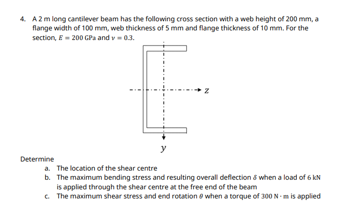 SOLVED: A Cantilever Beam With The Cross Section Shown, 41% OFF