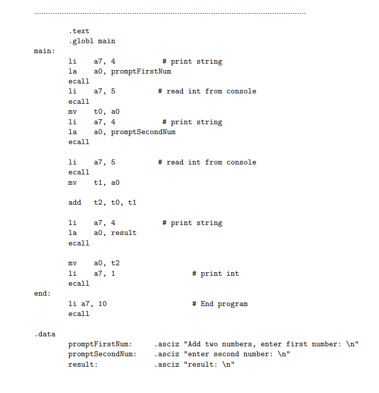 Solved RISC-V CPU RARS Assembly Language • Write a report | Chegg.com