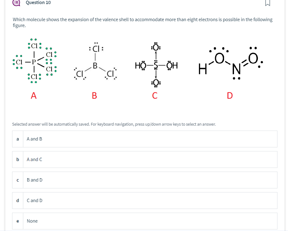 Solved Which molecule shows the expansion of the valence