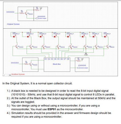 Solved 10101010 M རྣམས་ལ་ 01010101 Original System 5V LED | Chegg.com