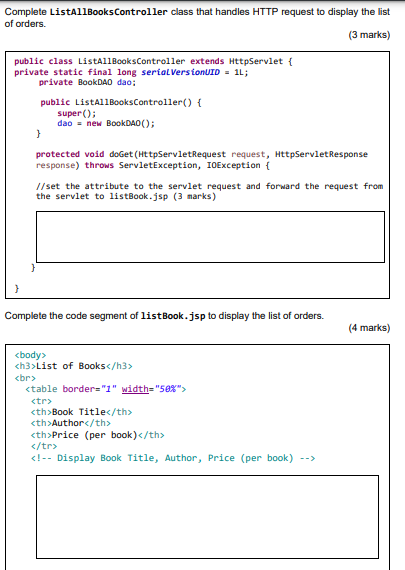 Solved Complete ListAllBooksController class that handles | Chegg.com