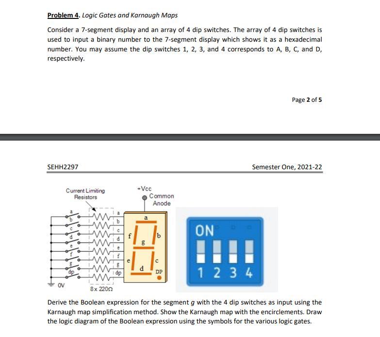 Solved Problem 4. Logic Gates and Karnaugh Maps Consider a | Chegg.com