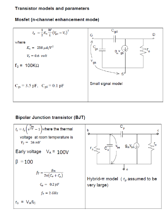Solved Consider the amplifier circuit shown in Figure 1, | Chegg.com