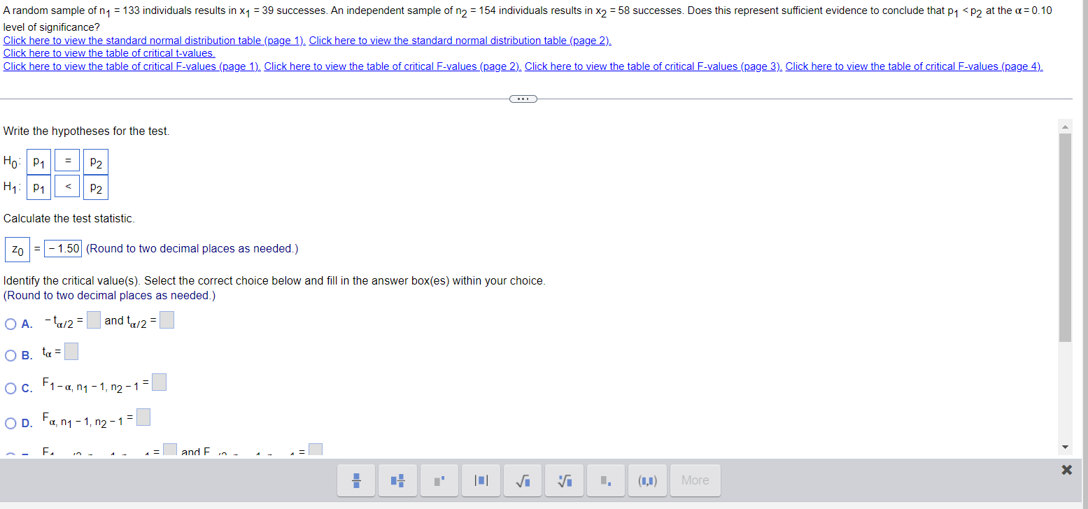 Solved level of significance? Click here to view the | Chegg.com