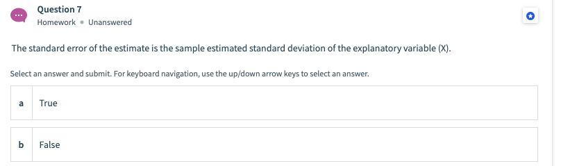 Solved Question 7 Homework. Unanswered The standard error of | Chegg.com