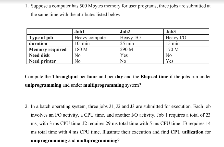 Solved 1. A computer system consisting of 64 GB main memory | Chegg.com