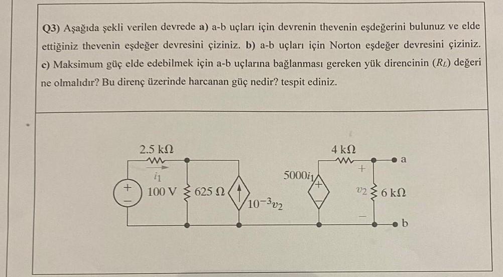 (3) Aşağıda şekli Verilen Devrede A) A-b Uçları Için | Chegg.com