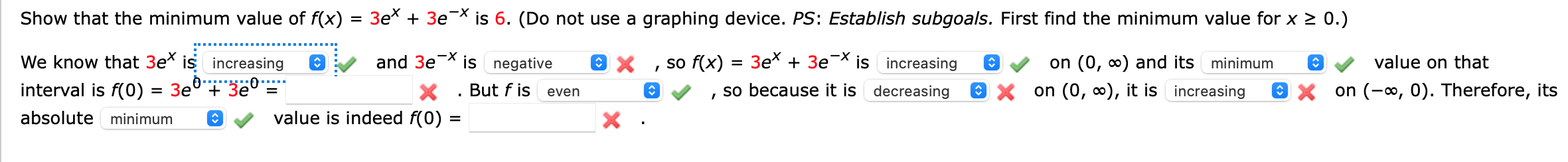 Solved increasing or decreasingpositive or | Chegg.com