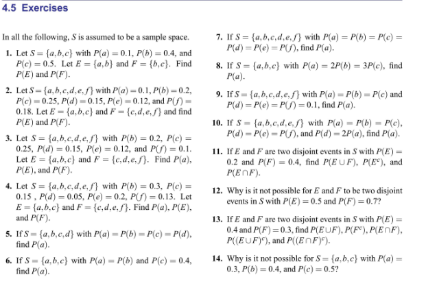 Solved In All The Following, S Is Assumed To Be A Sample | Chegg.com