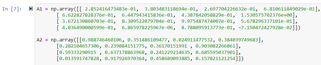 Solved H A1 = np. array | Chegg.com