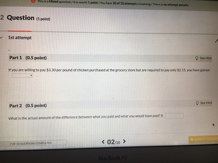 Solved This is a Mixed question /It is worth 1 point/You | Chegg.com