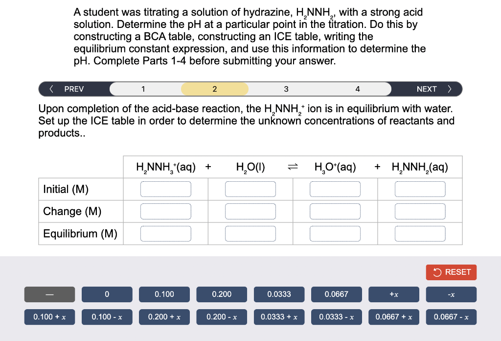 Solved A student was titrating a solution of hydrazine, | Chegg.com