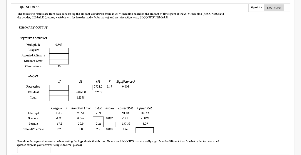 Solved QUESTION 18 6 points Save Answer The following | Chegg.com