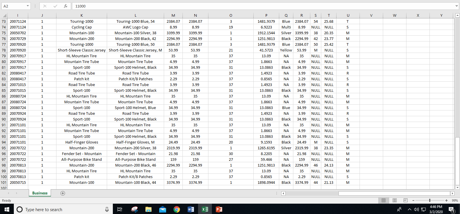 S = = Lab 5 - YourBusiness - Excel Data Review View | Chegg.com
