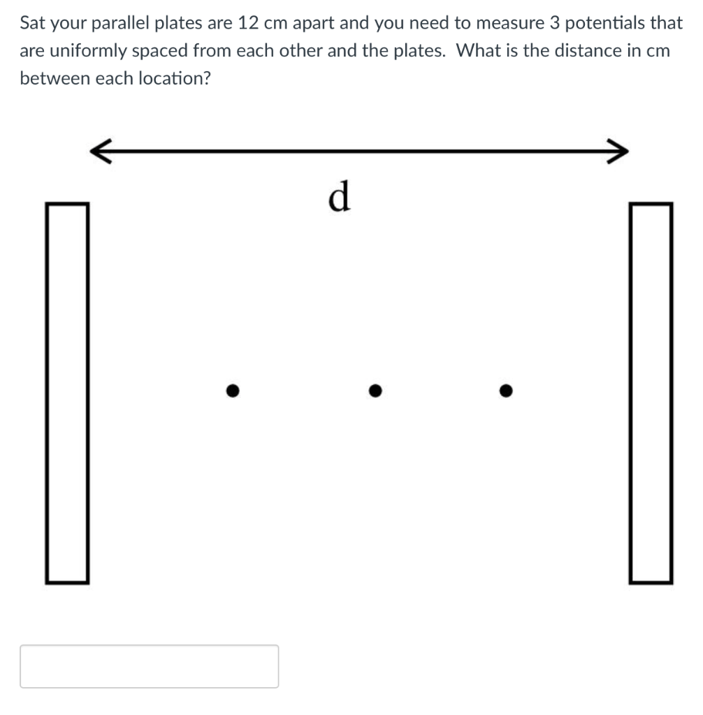 Solved Sat your parallel plates are 12 cm apart and you need | Chegg.com