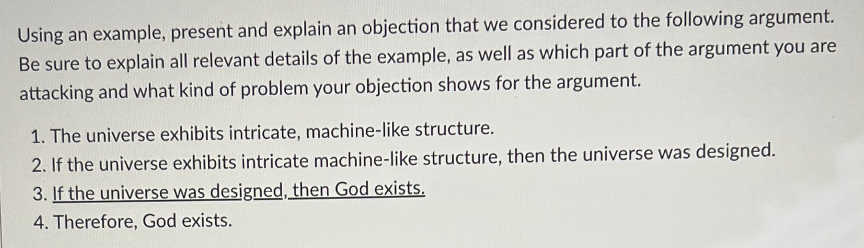 Solved Using an example, present and explain an objection | Chegg.com