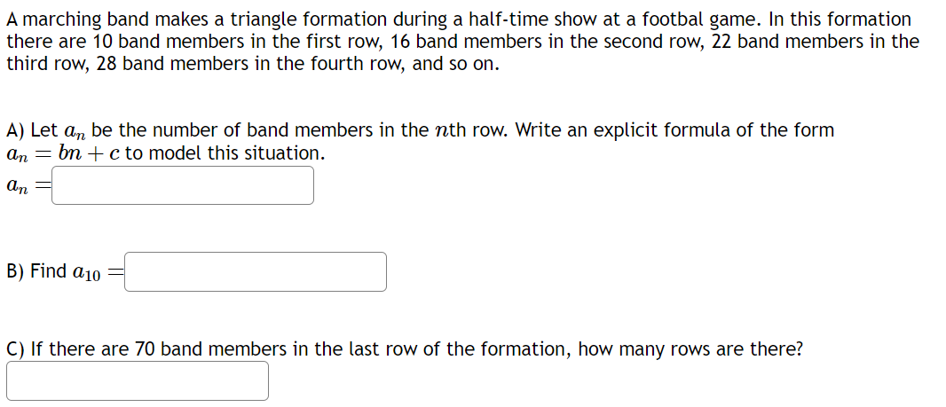 Solved A marching band makes a triangle formation during a Chegg