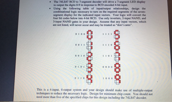 Solved The 74LS47 BCD to 7-segment decoder will drive a | Chegg.com