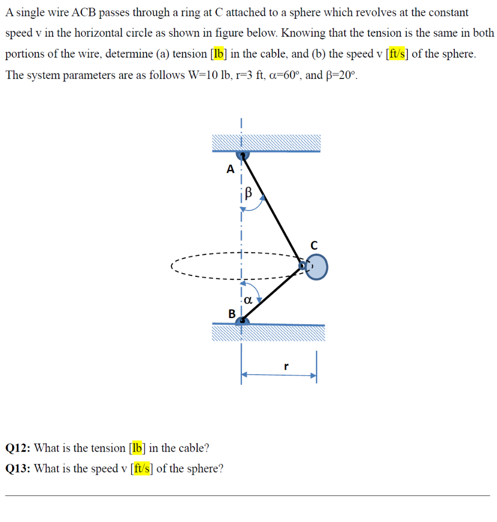 Solved A single wire ACB passes through a ring at C attached