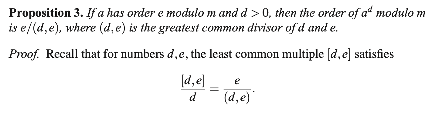 Solved b. For each d, O0, then the order of ad modulo m is | Chegg.com