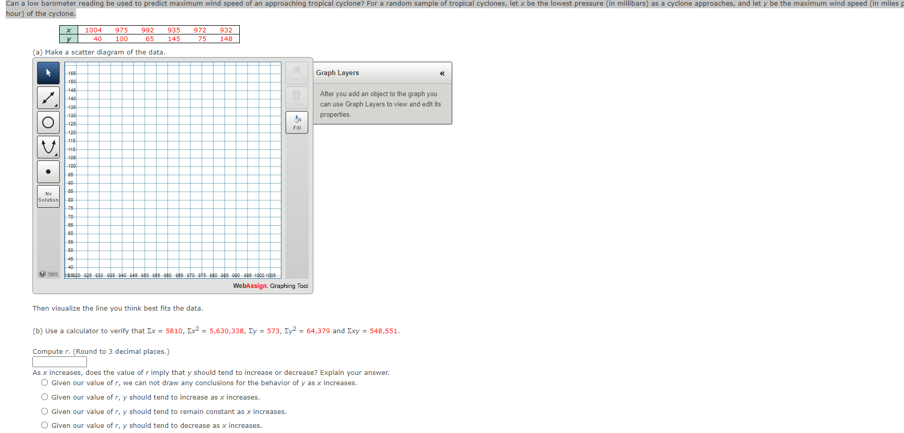 Solved Can a low barometer reading be used to predict