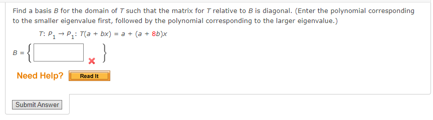 Solved Find A Basis B For The Domain Of T Such That The | Chegg.com