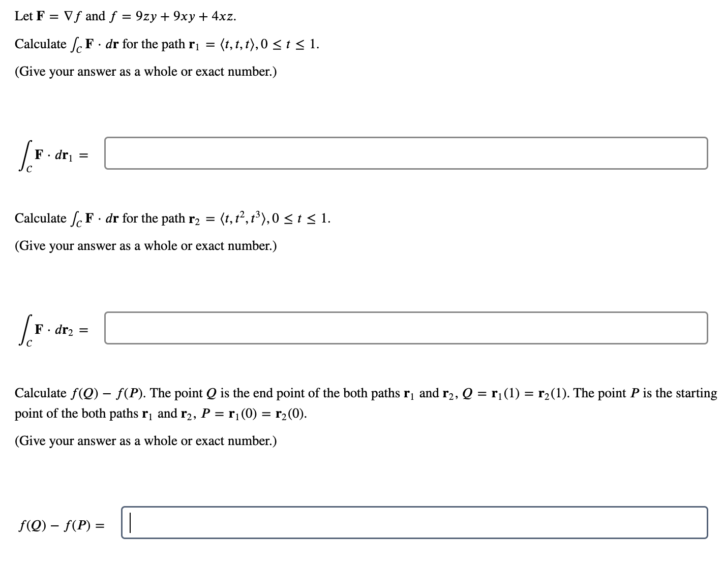 Solved Let F∇f And F9zy9xy4xz Calculate ∫cf⋅dr For The 4460