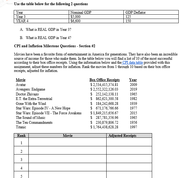 Milestone 2 Inflation Calculations Instructions This