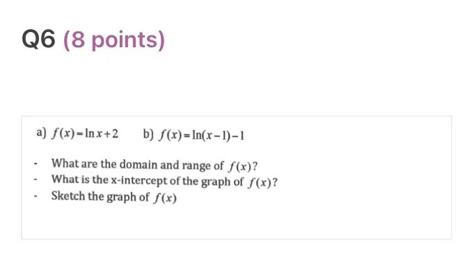 the domain of the function f x x 1 ln x is