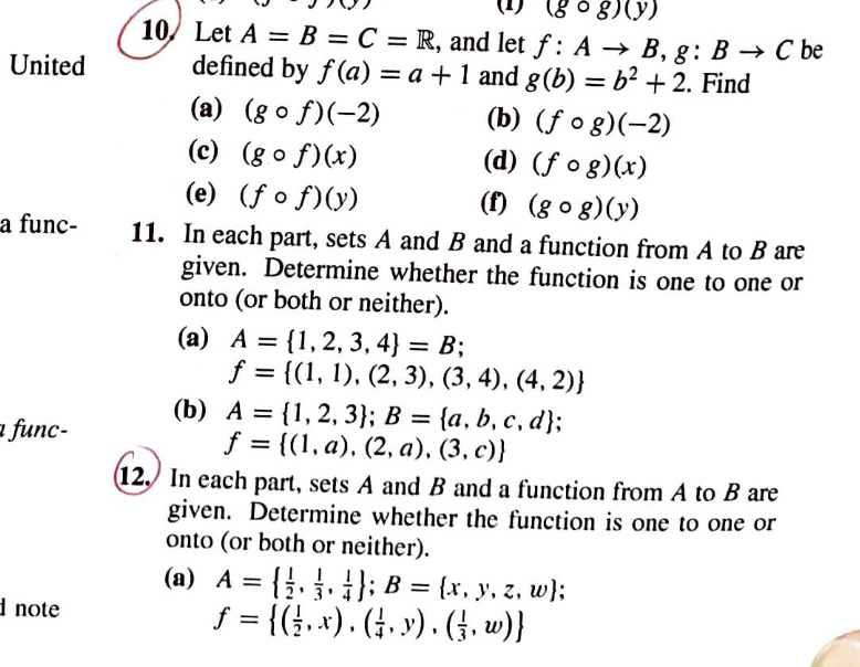 Solved 10. Let A=B=C=R, and let f:A→B,g:B→C be defined by | Chegg.com
