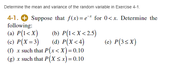 Solved Determine the mean and variance of the random | Chegg.com
