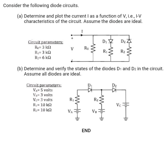 Solved Consider the following diode circuits. (a) Determine | Chegg.com