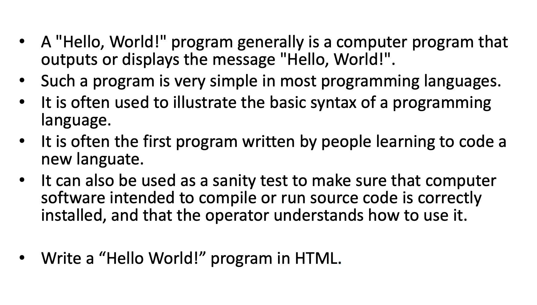 Basic Helloworld