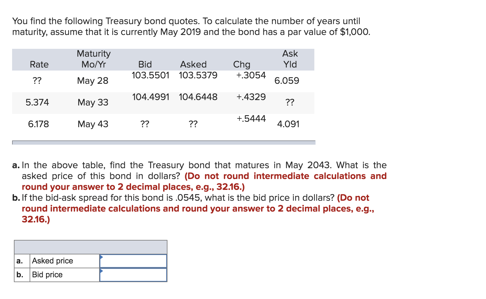 Solved You Find The Following Treasury Bond Quotes. To | Chegg.com