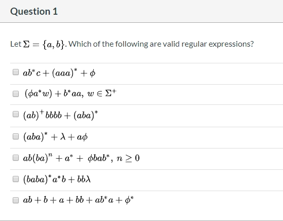 Solved Question 1 Let S = {a,b}. Which Of The Following Are | Chegg.com